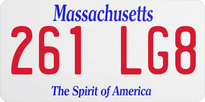 MA license plate 261LG8