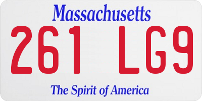 MA license plate 261LG9