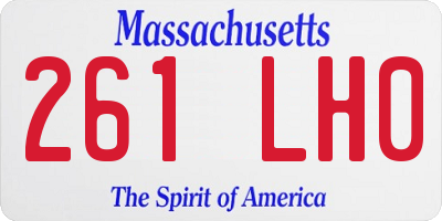 MA license plate 261LH0