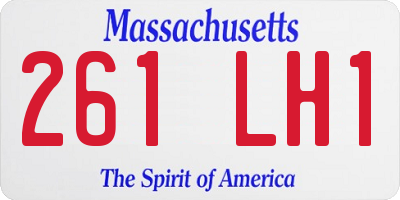 MA license plate 261LH1
