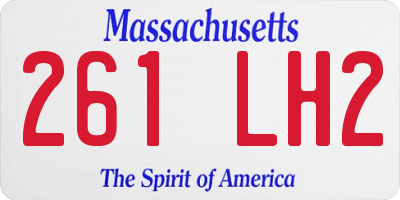 MA license plate 261LH2