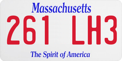 MA license plate 261LH3