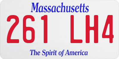 MA license plate 261LH4