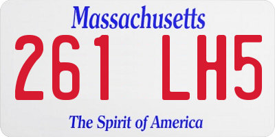 MA license plate 261LH5