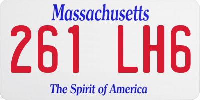 MA license plate 261LH6