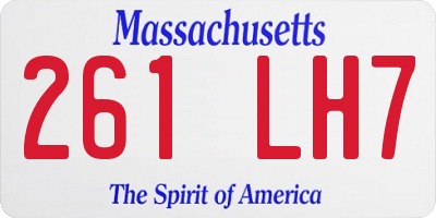 MA license plate 261LH7