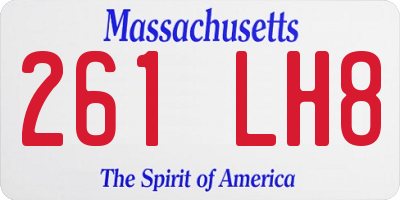 MA license plate 261LH8