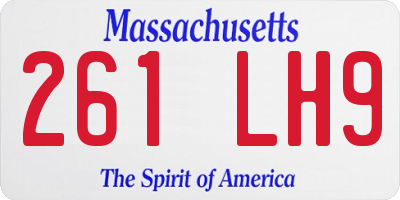MA license plate 261LH9