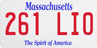 MA license plate 261LI0