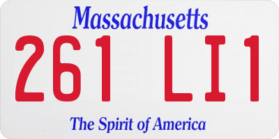 MA license plate 261LI1