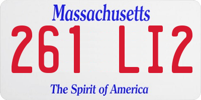 MA license plate 261LI2
