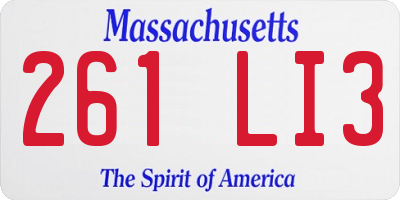 MA license plate 261LI3