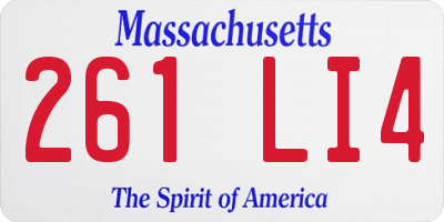 MA license plate 261LI4
