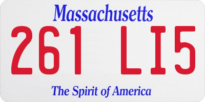 MA license plate 261LI5