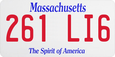 MA license plate 261LI6