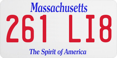 MA license plate 261LI8