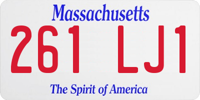 MA license plate 261LJ1