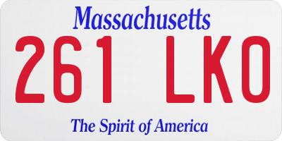 MA license plate 261LK0
