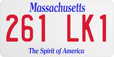 MA license plate 261LK1