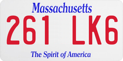 MA license plate 261LK6