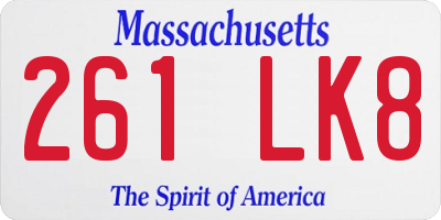 MA license plate 261LK8