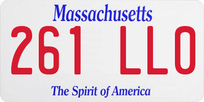 MA license plate 261LL0