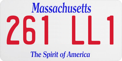 MA license plate 261LL1