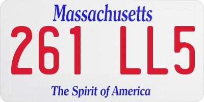 MA license plate 261LL5