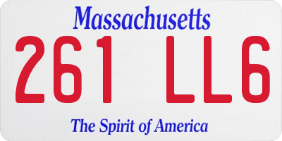 MA license plate 261LL6