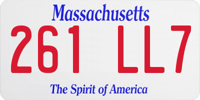 MA license plate 261LL7