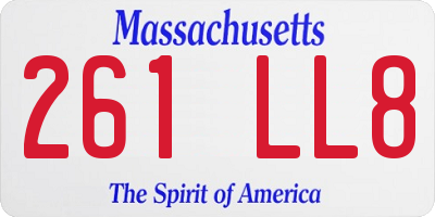 MA license plate 261LL8