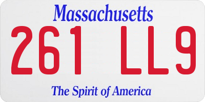 MA license plate 261LL9
