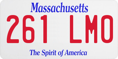 MA license plate 261LM0