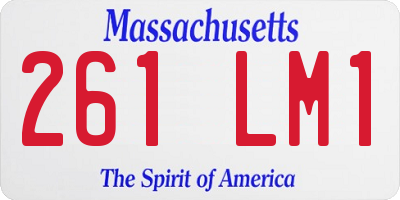 MA license plate 261LM1