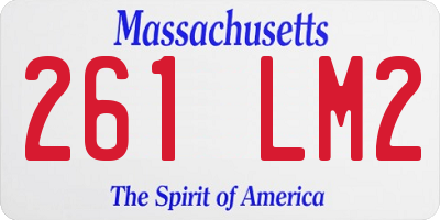 MA license plate 261LM2