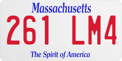 MA license plate 261LM4