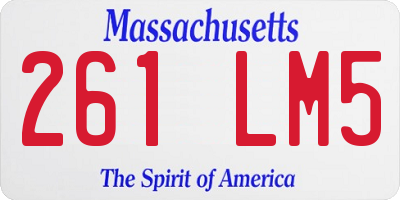 MA license plate 261LM5