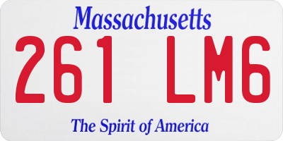MA license plate 261LM6