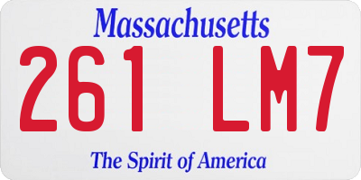 MA license plate 261LM7