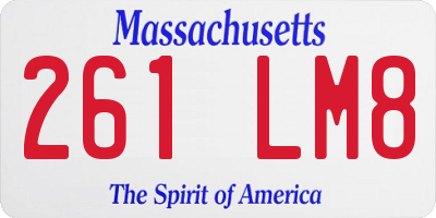 MA license plate 261LM8