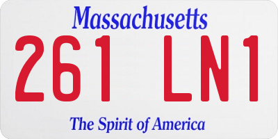 MA license plate 261LN1