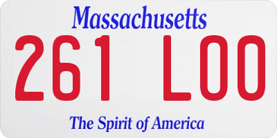 MA license plate 261LO0