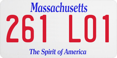 MA license plate 261LO1