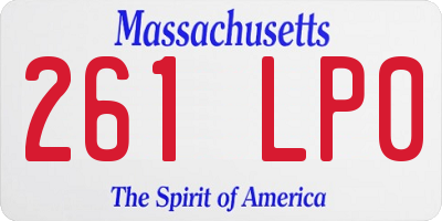 MA license plate 261LP0