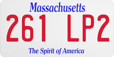MA license plate 261LP2