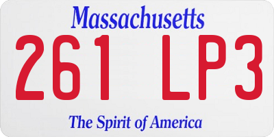 MA license plate 261LP3