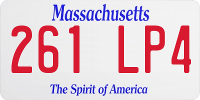 MA license plate 261LP4