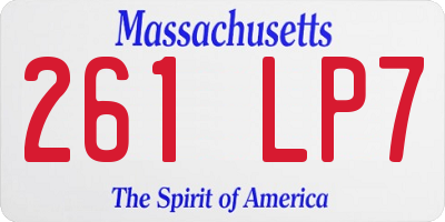 MA license plate 261LP7