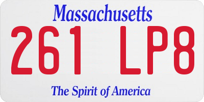 MA license plate 261LP8