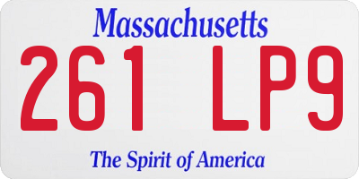 MA license plate 261LP9